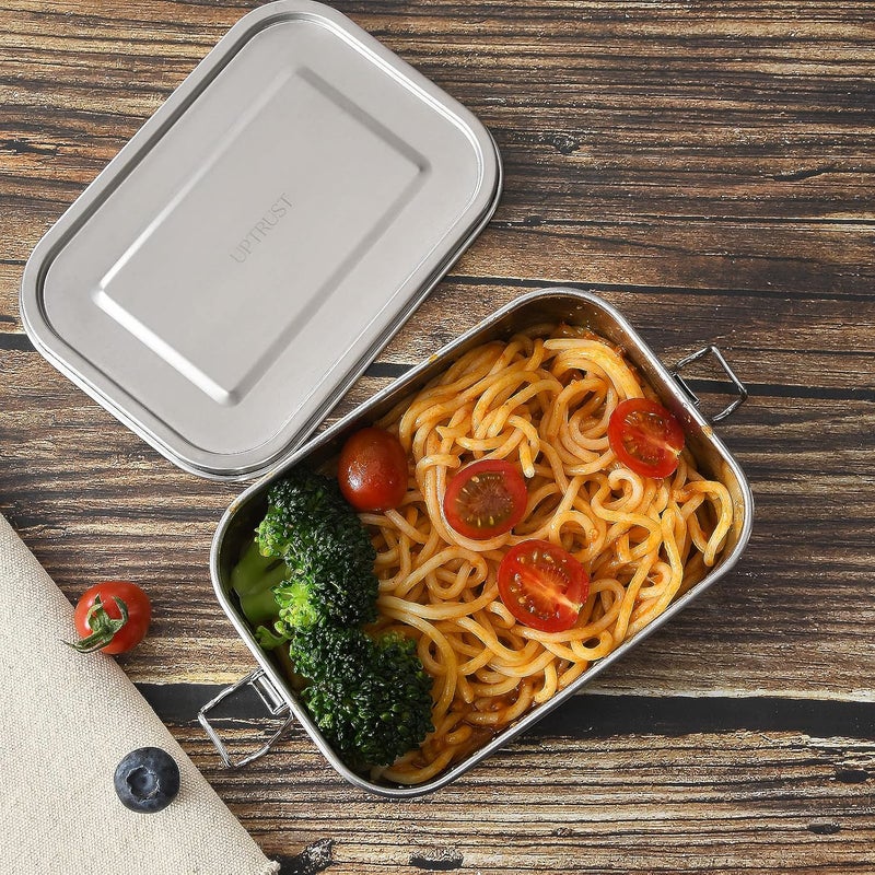 UPTRUST Leak Proof Stainless Steel Lunch Food Container, 1200ML/40oz Large Bento Boxes Metal Lunch Box for Kids or Adults - Lockable Clips Adjustable Divider included - Image 4